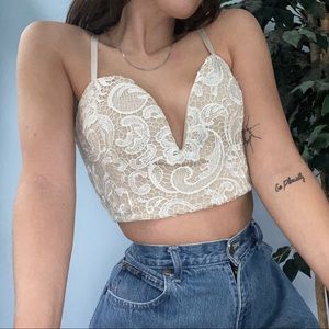 SOLD nude lace crop top from Charlotte Russe